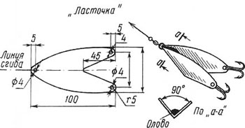 Блесна кукри чертеж