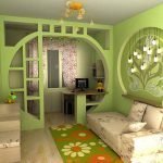 Салатовая арка из гипсокартона