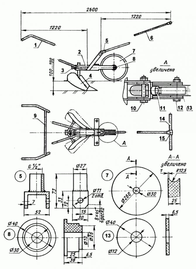 Как сделать плуг для мотоблока своими руками чертежи и размеры